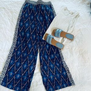 Anthropologie ikat wide leg pants small